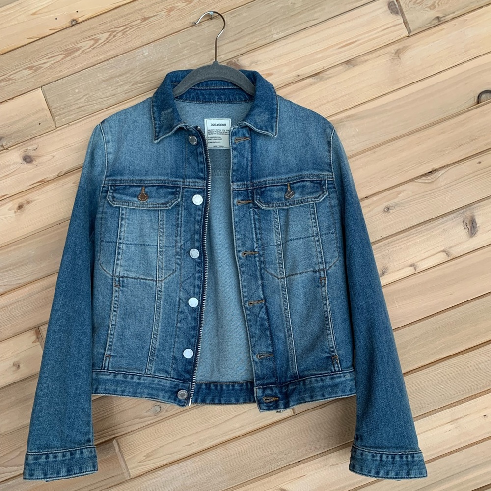 ZADIG & VOLTAIRE Denim Jacket, Zipper Closure, Size S, Worn Once, Like New